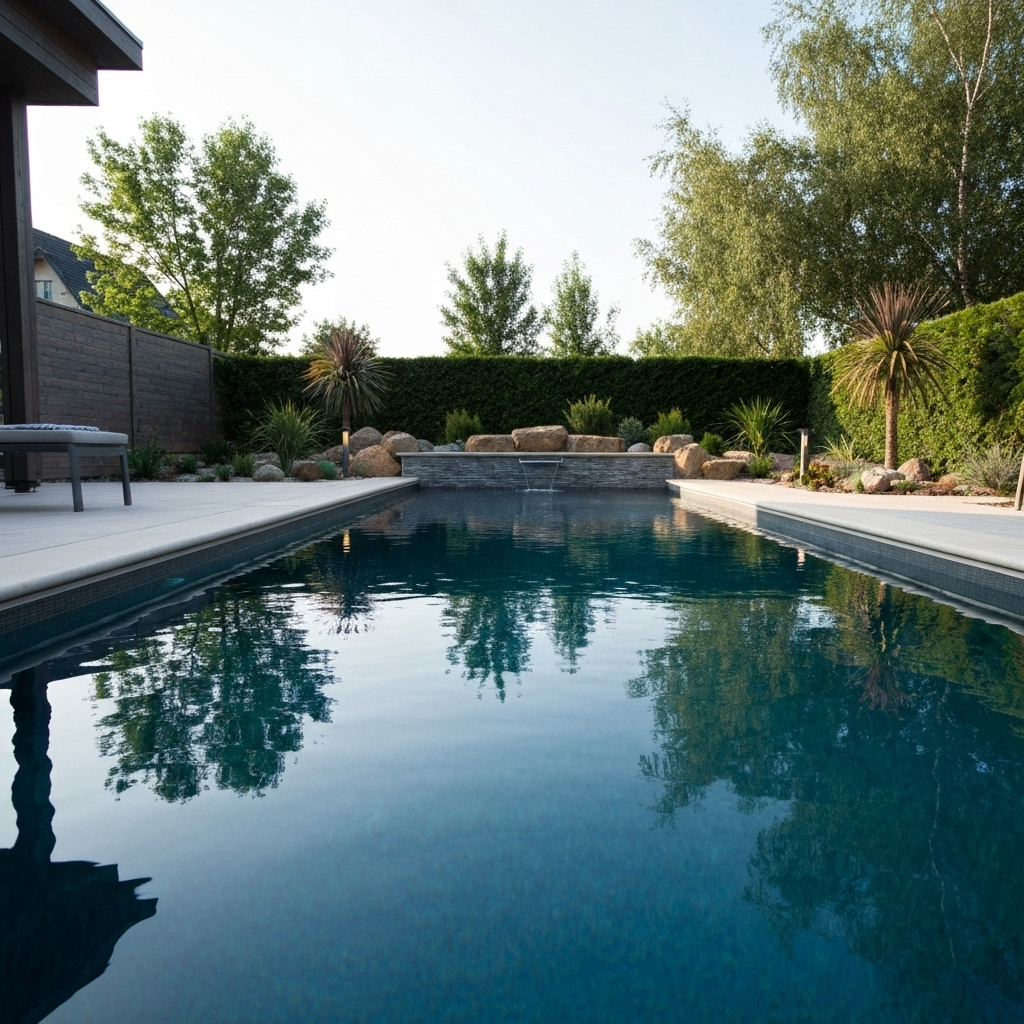 modern landscaped pool backyard