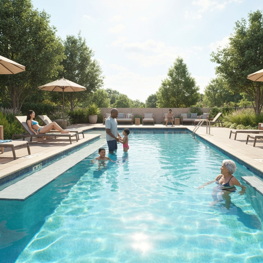 Zero-entry pool with sloped entry