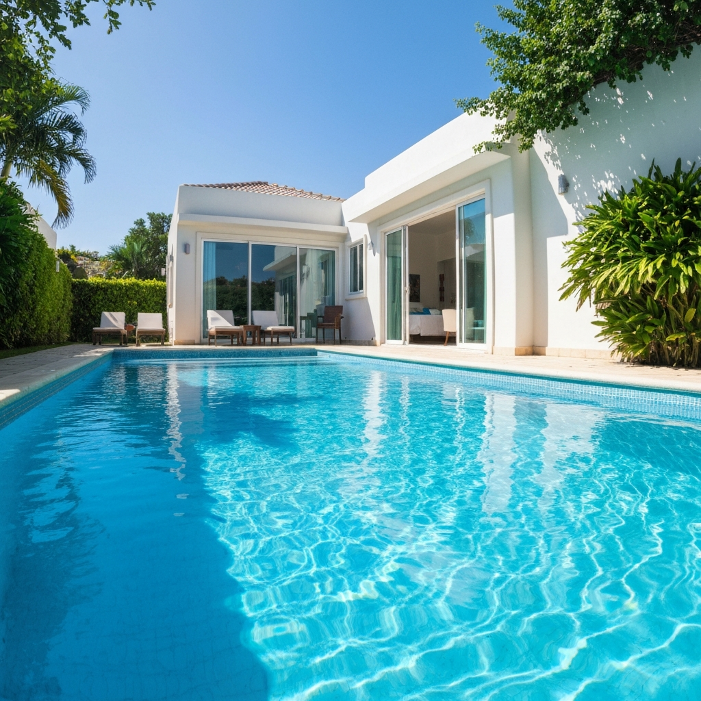 Clean pool at vacation home