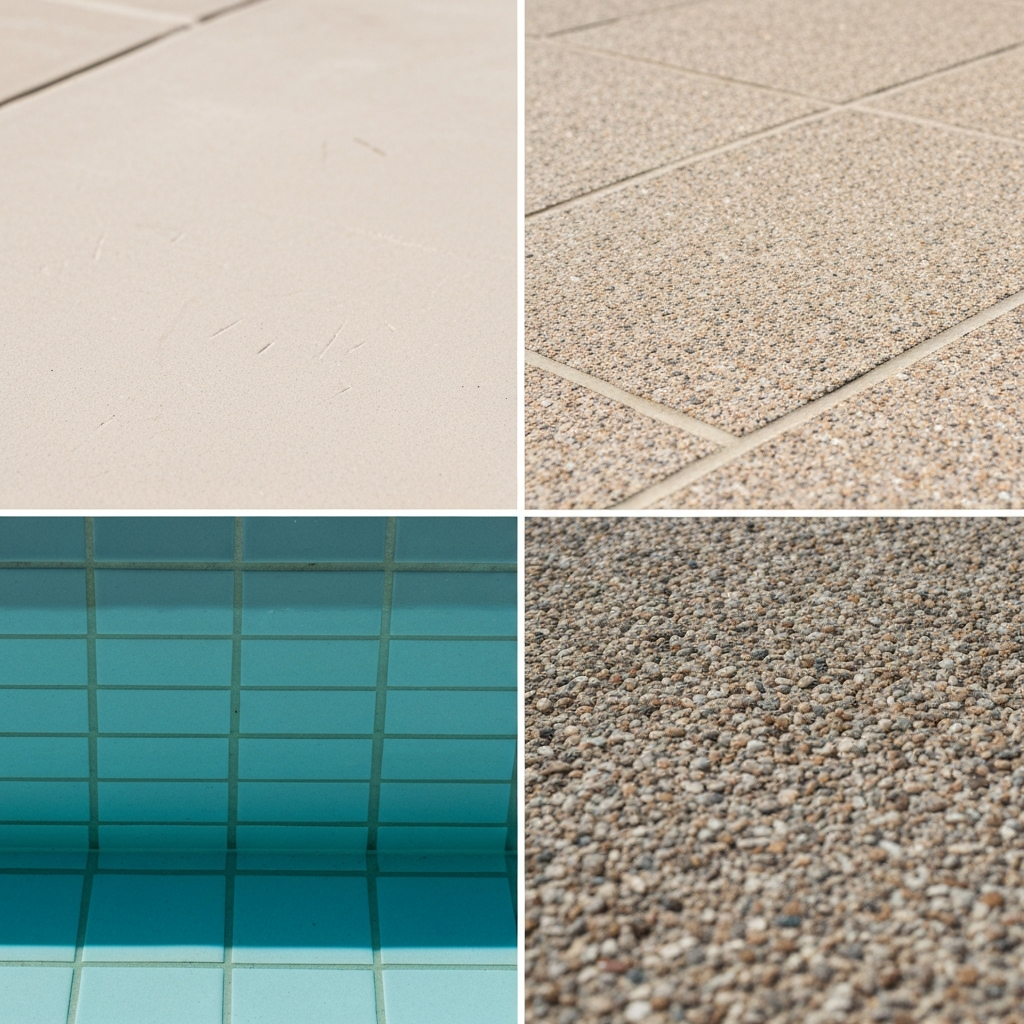 Worn plaster, tile, aggregate surfaces